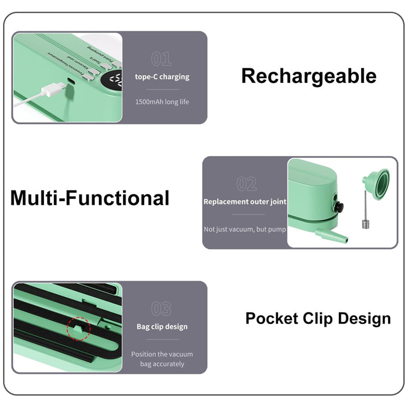 š„Portable Handheld Vacuum Food Preservation Packaging and Laminating Machineš