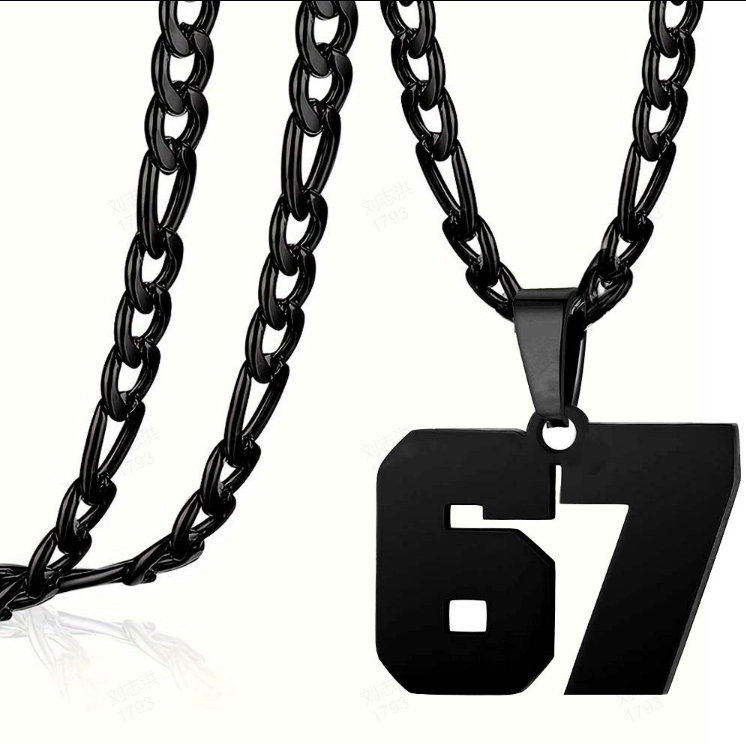 🔥Hot Sale✨ 67 Number Pendant Necklace – Fashion Statement Piece, 925 Sterling Silver & Gift Box 💎🎁