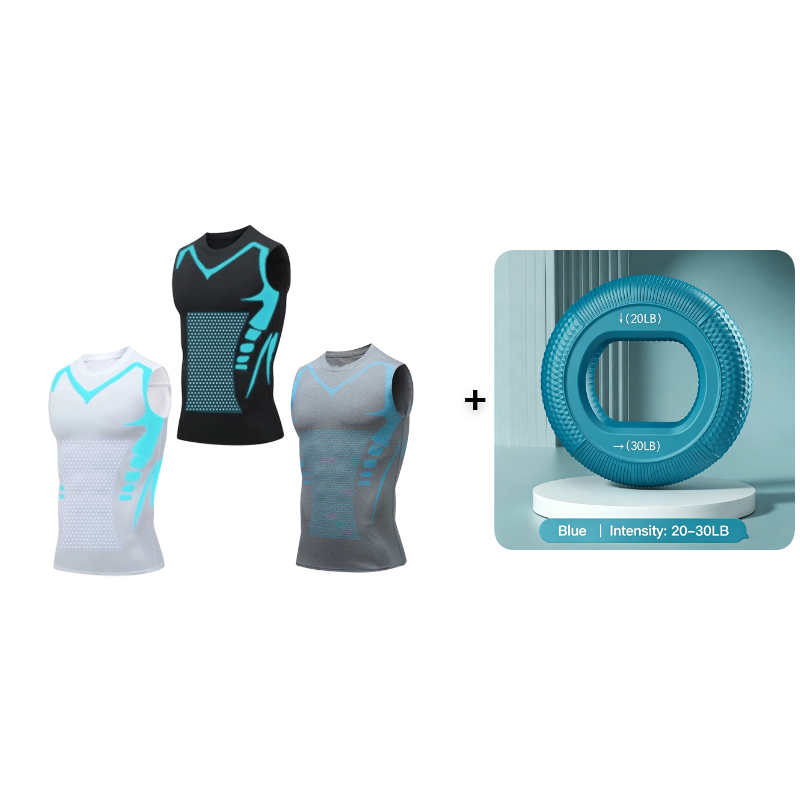 Ionic Shaping Vest – Cooling compression, smooths belly & love handles. Invisible under shirts. Feel confident again! 💪✨