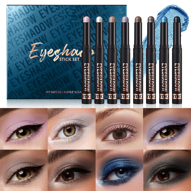 ๐50K+ SOLD! ๐โจ8 Colors Glitter Eyeshadow Stick Waterproof & Long-Wearing & Multi-Use