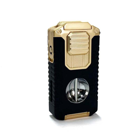 5-in-1 Refillable Cigar Torch Lighter with Cutter