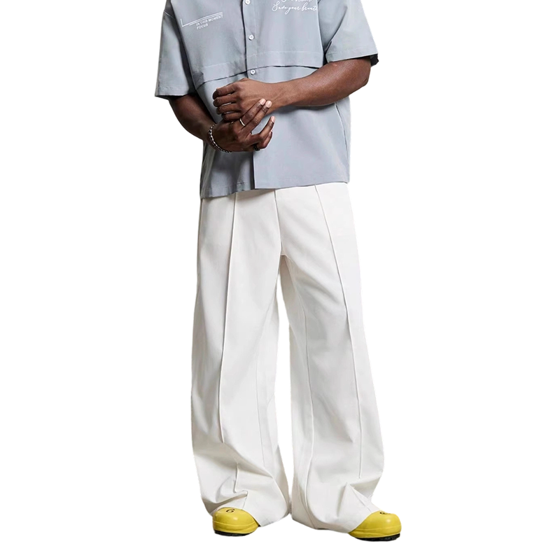 ๐ Men's Minimalist Wide-Leg Pants โ Structured Seams & Premium Fabric โ Bold Silhouette & Versatile Style ๐ถโโ๏ธ