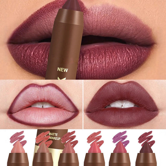 Long-Lasting Matte Lip Crayon for Women | 2-in-1 Liner & Lipstick | Hydrating & Non-Drying | Precision Triangular Tip | 6 Colors ✨