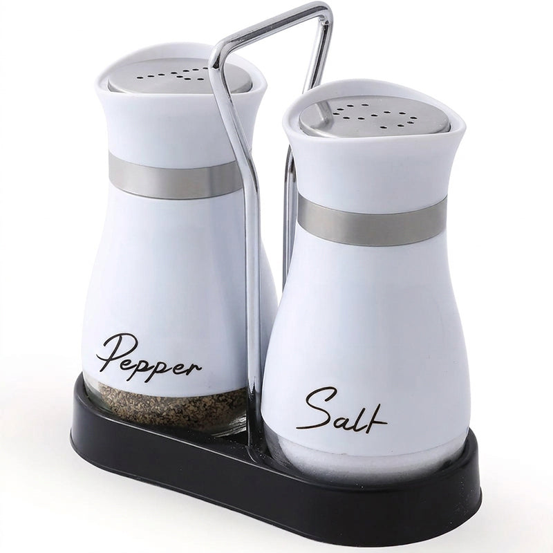 š§Penguin Design Salt and Pepper Shaker Set, Transparent Glass Bottom Seasoning Dispenser, LargeāMouth Refillable Spice Container for Kitchen Countertop