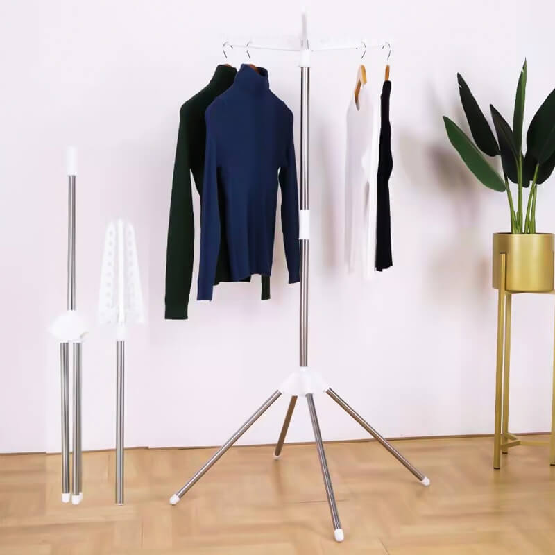 Rotating folding clothes drying rack