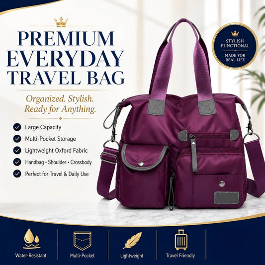 Waterproof Tote Bag – 3-Way Carry & Spacious Organization