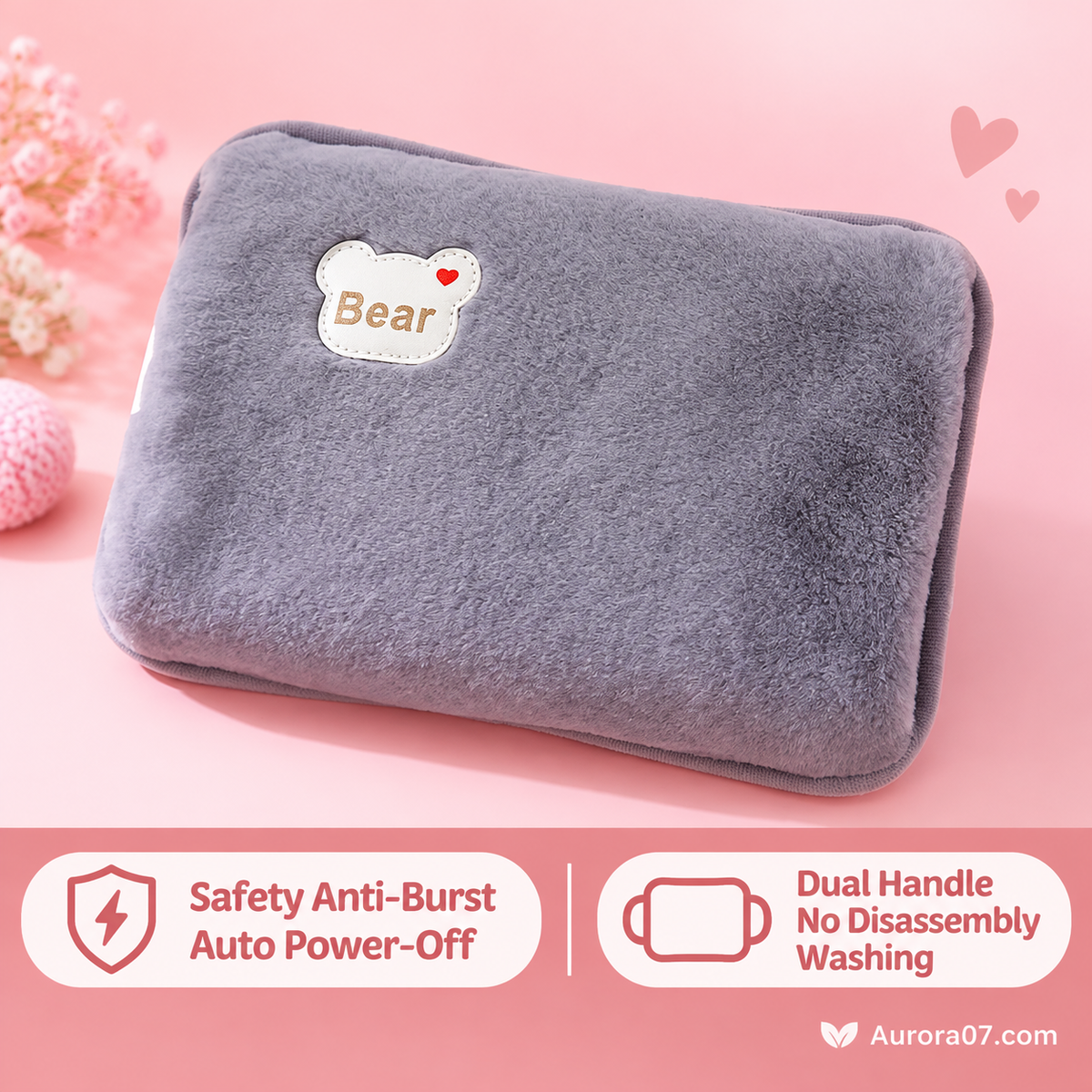 🔥🥳 Plush Rechargeable Heat Pack – Soft Winter Hand & Body Warmer