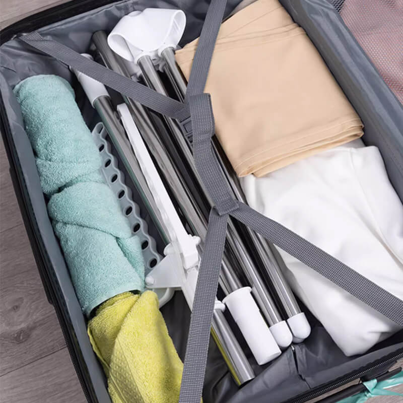 Rotating folding clothes drying rack