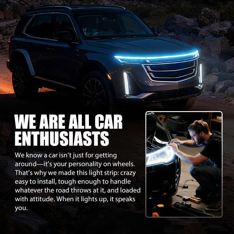 🔥【Dynamic Scan HoodBeam Kit】Light Up Your Hood With Hypnotic Smooth Scanning Effects! ✨🚗