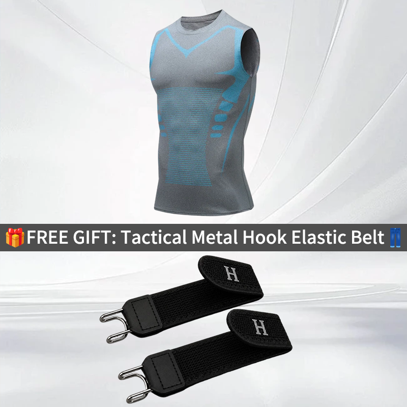 Ionic Shaping Vest – Cooling compression, smooths belly & love handles. Invisible under shirts. Feel confident again! 💪✨