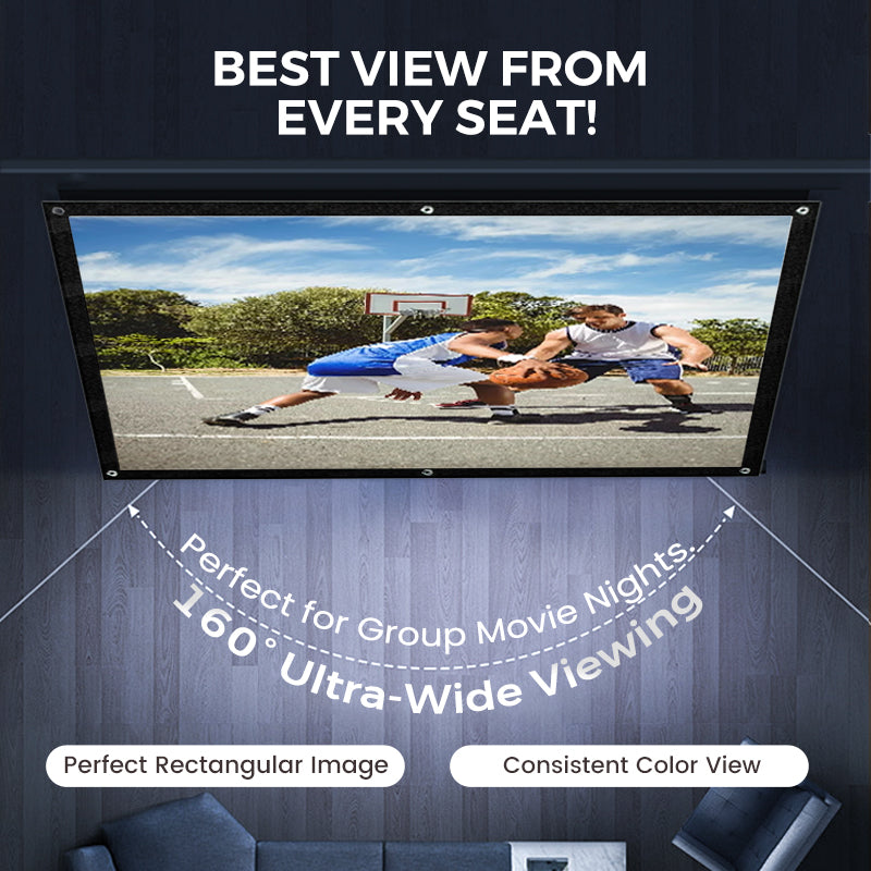 📺  High Definition Projection Screen - 120-inch Diagonal with Matte White Surface for Crystal Clear Home Cinema Experience 🎬🌟