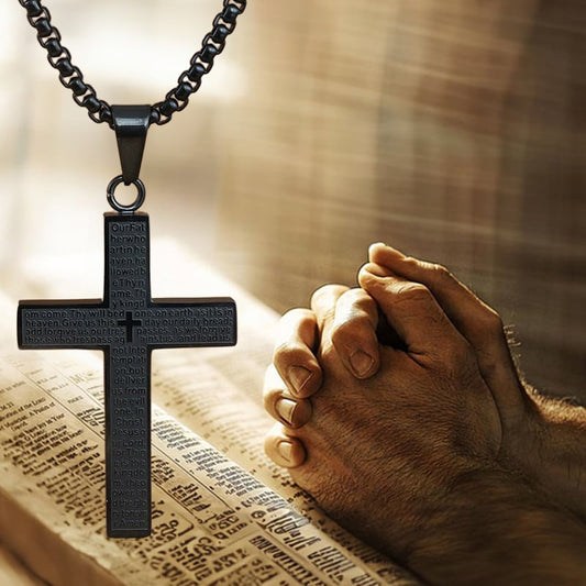 ✝️Lord's Prayer Scibble Cross Necklace🎁🕯️