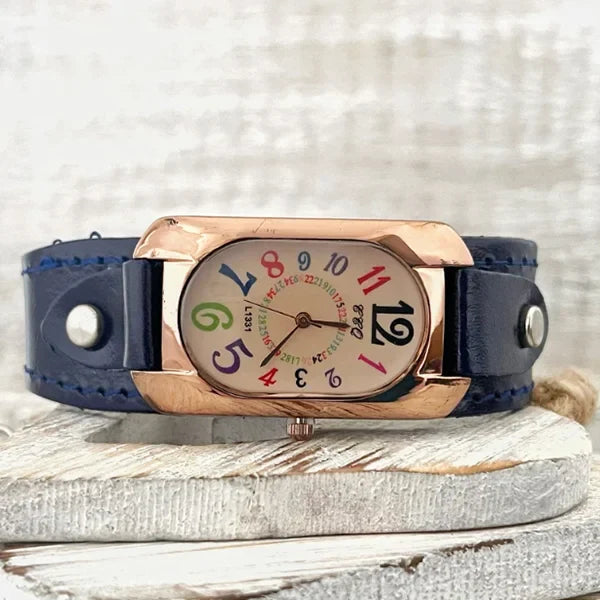Vintage Leather Quartz Stone Women's Watch