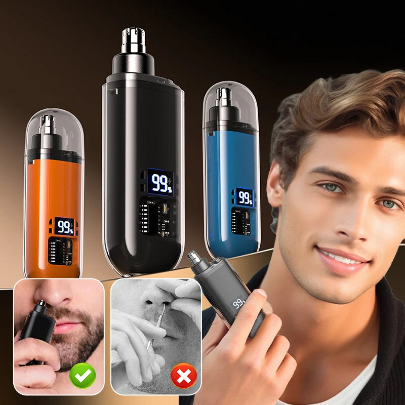 ⚡ Rechargeable Electric Nose Hair Trimmer, Portable Safe Round Head Mens Grooming Tool