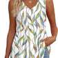 💜Women's Print Flowy Sleeveless V Neck Peplum Tank Tops