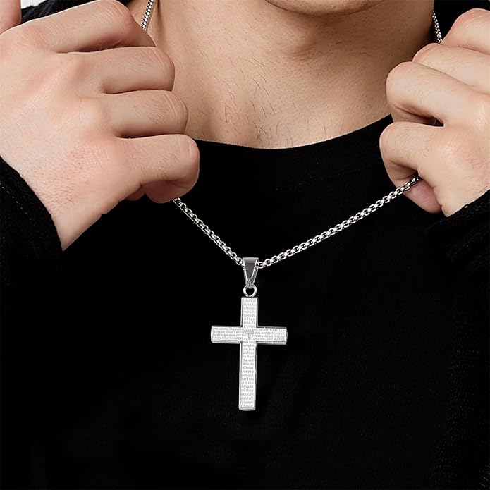 ✝️Lord's Prayer Scibble Cross Necklace🎁🕯️