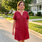 👗Women's V-Neck Tunic Dress – Relaxed Fit, Pockets & Breathable