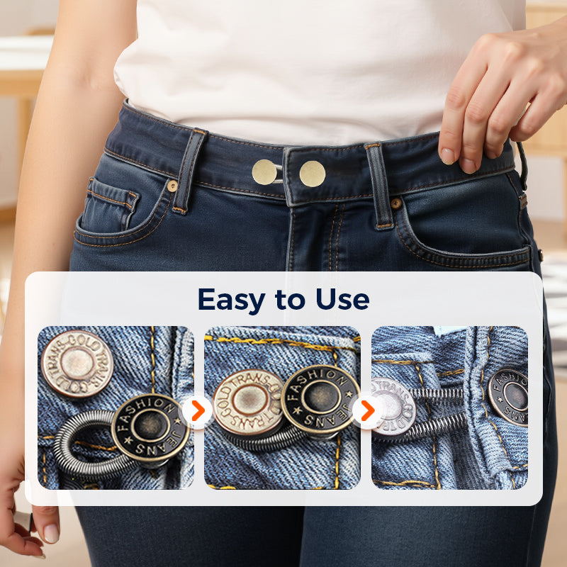 👖👖Spring-Loaded Metal Waist Extender Button for Jeans