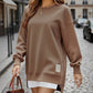 🔥2025 HOT SALE🔥 Long Sleeve Pullover Zipper Slit Casual Sweatshirt Dress
