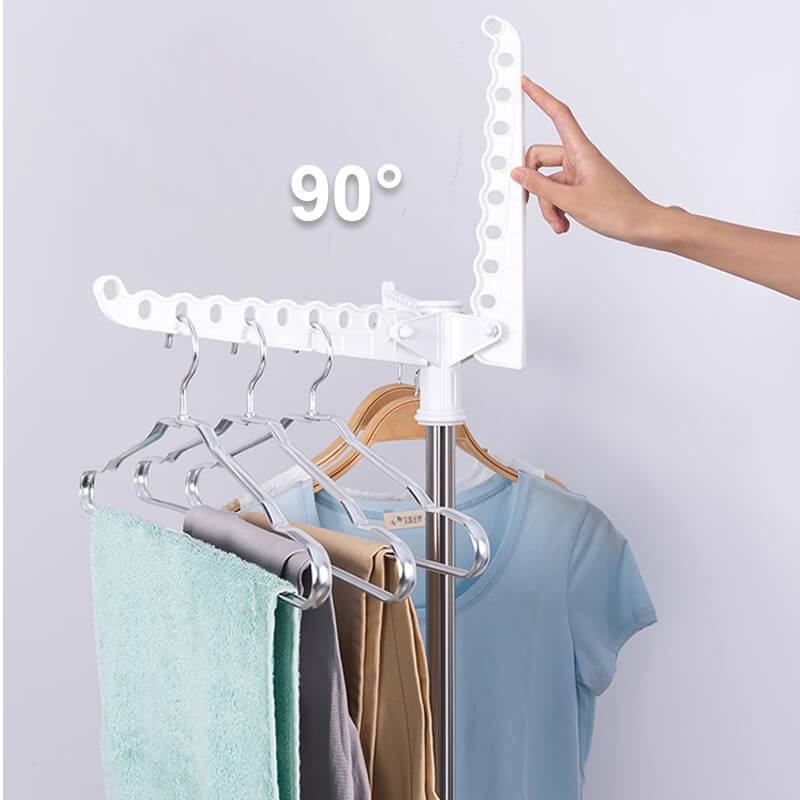 Rotating folding clothes drying rack