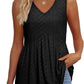 💜Women's Print Flowy Sleeveless V Neck Peplum Tank Tops