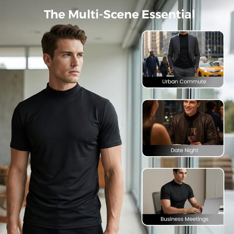 🔥All Colors 💖 Men's High Neck Slim Fit T-shirt