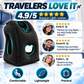 Inflatable Ergonomic Hollow-Cutout Travel Pillow – PVC Flocking, Quick Inflate, With Storage Bag ✨