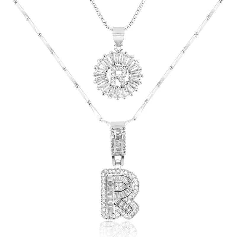 💖2 Pack - Initial Letter Pendant Necklaces