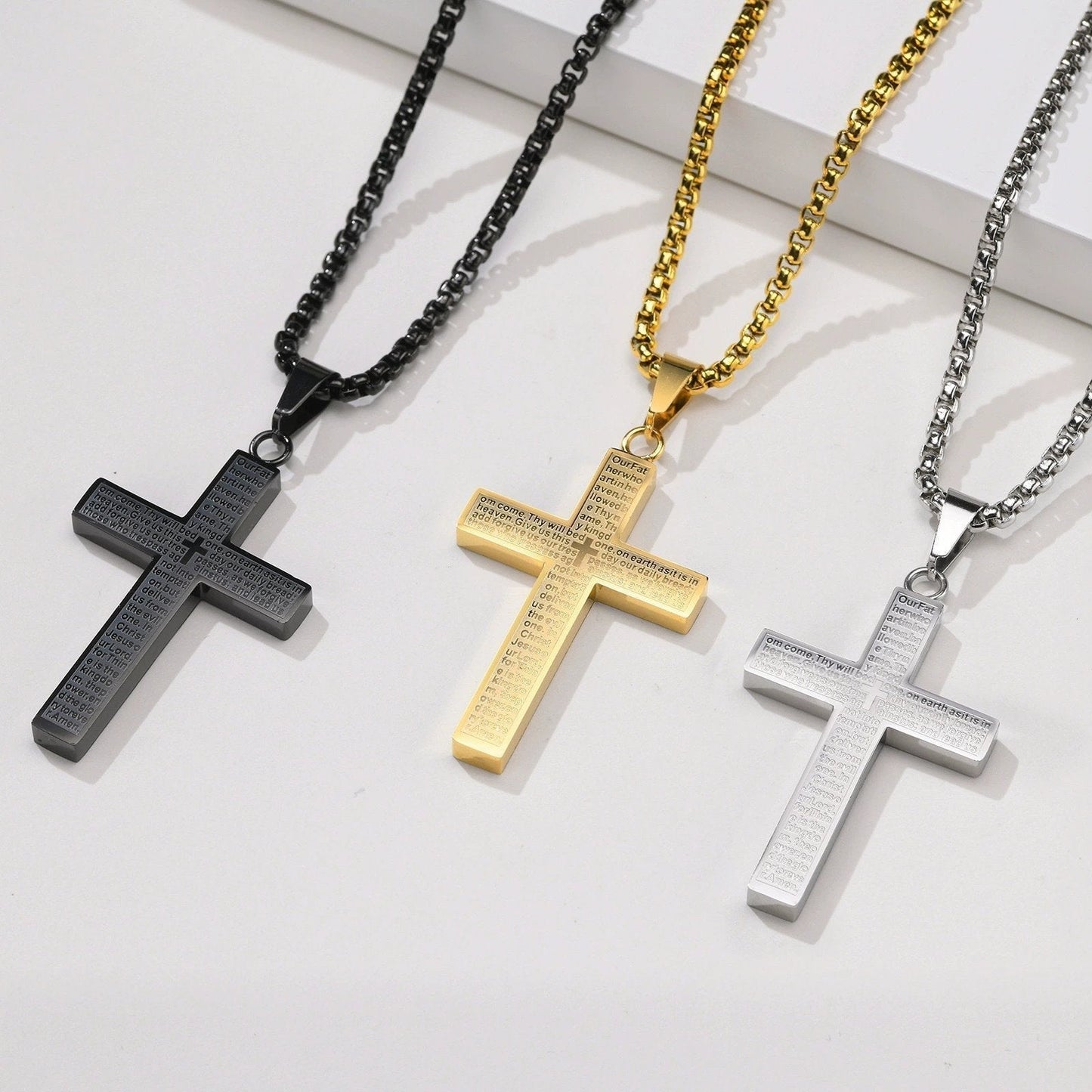 ✝️Lord's Prayer Scibble Cross Necklace🎁🕯️