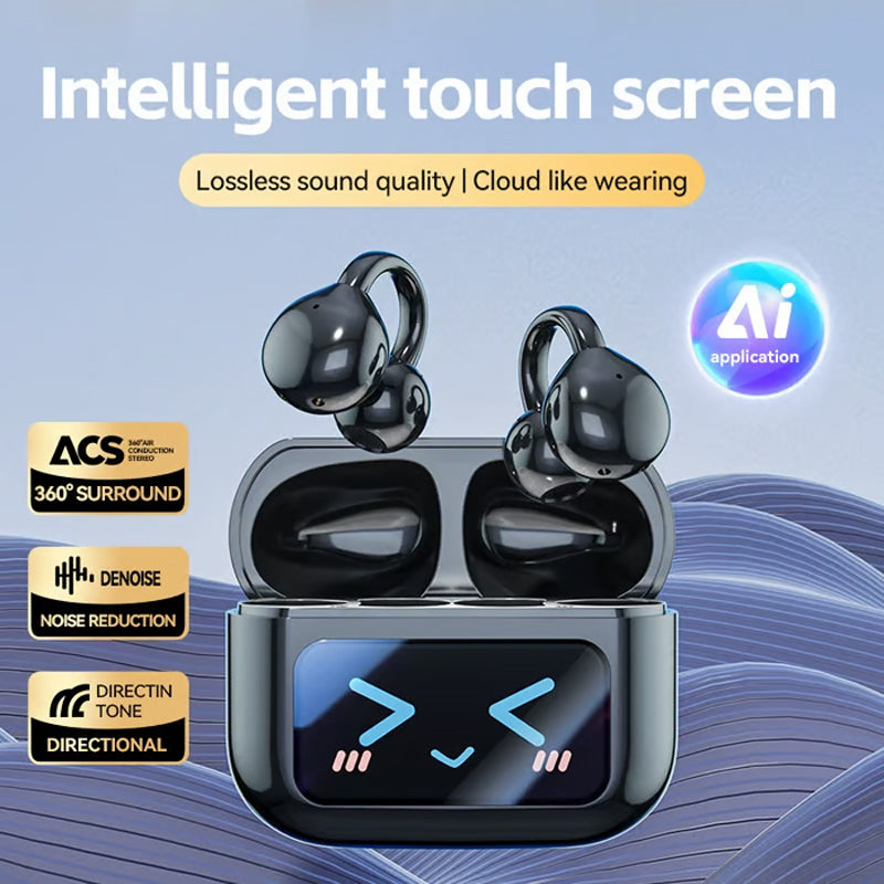 🔥🔥Bone Conduction Wireless Bluetooth Ear Clip Earphones with Touch Screen