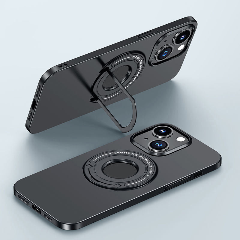Magnetic Bracket Matte Skin Feeling Hard Shell Case Cover For iPhone