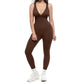 🌸High-Stretch V-Neck Jumpsuit – All-day ease for fitness & beyond. Breathable, flexible & effortlessly chic. Your go-to for movement. 🧘‍♀️💫