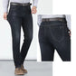Men's elastic high waist straight leg jeans
