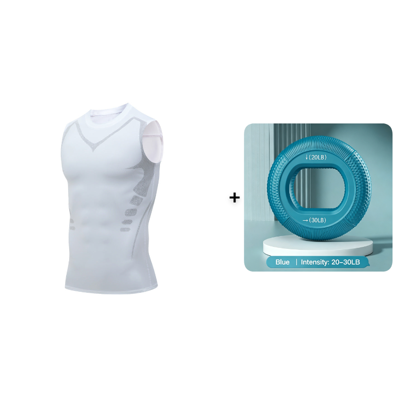 Ionic Shaping Vest – Cooling compression, smooths belly & love handles. Invisible under shirts. Feel confident again! 💪✨