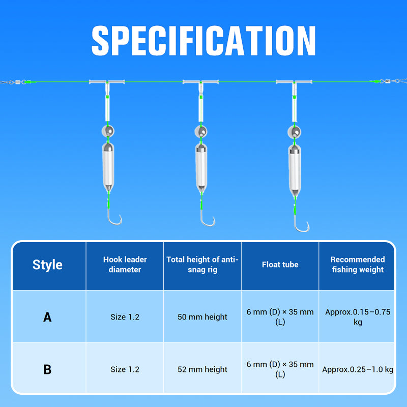 3 Hooks Anti Drift Bottom Fishing Rig