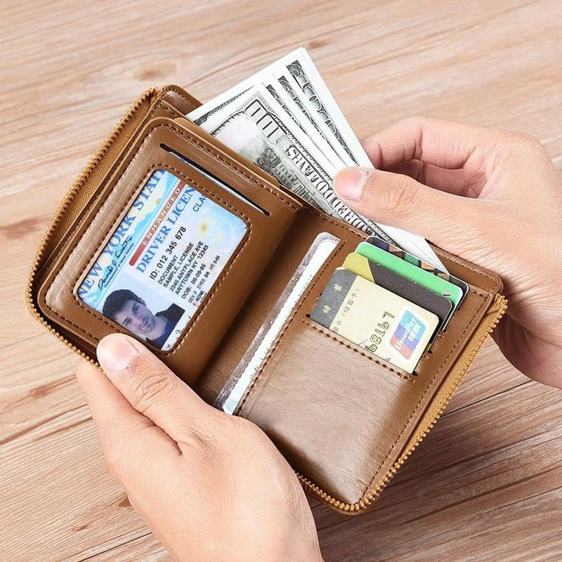🎁Men's Leather Zip Wallet (RFID Protected)✨