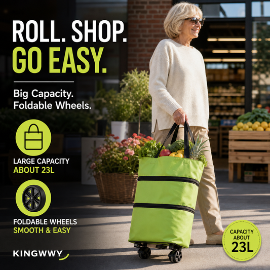 🔥2-in-1 Foldable Shopping Cart