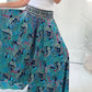 🌺Ethnic Paisley Print Elastic Patchwork-Waist Lightweight Pants
