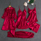 Women's Sexy Lace Trim Sleepwear Five-Piece Sets