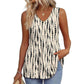💜Women's Print Flowy Sleeveless V Neck Peplum Tank Tops