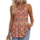💜Women's Print Flowy Sleeveless V Neck Peplum Tank Tops