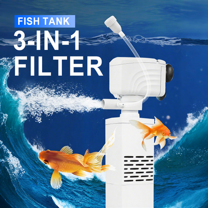 Fish Tank 3-in-1 Filter - Filtration, Oxygenation & Water Pumping