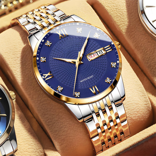 💥Men's Stainless Steel Waterproof Business Watch