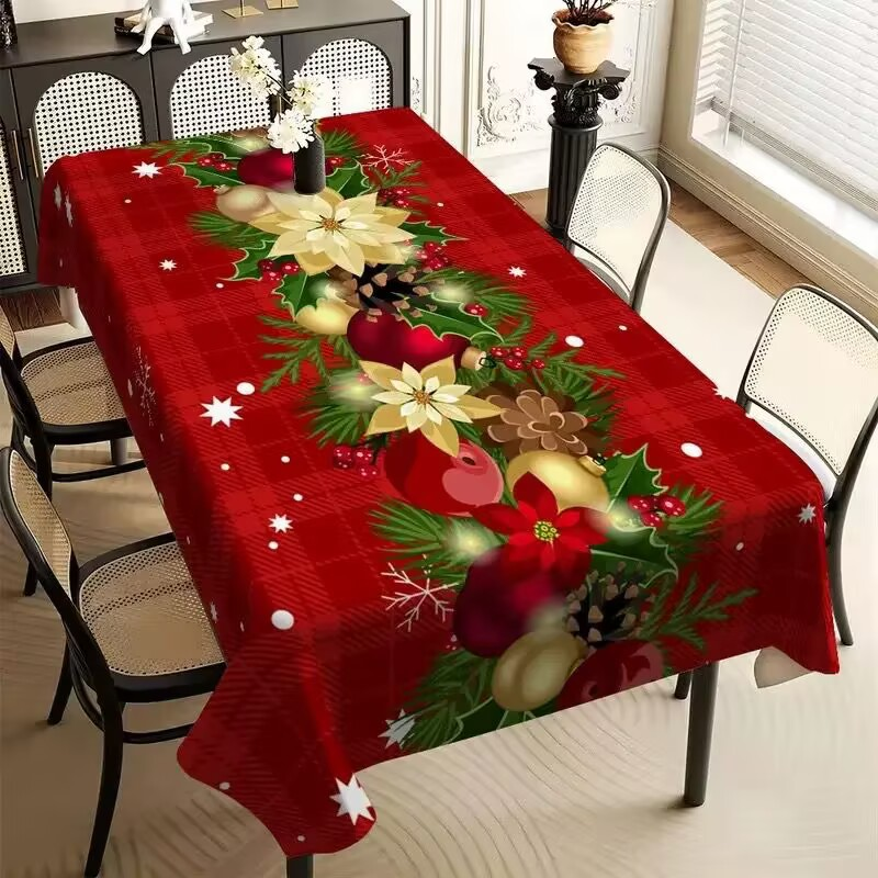 Waterproof Rectangular Christmas Tablecloth