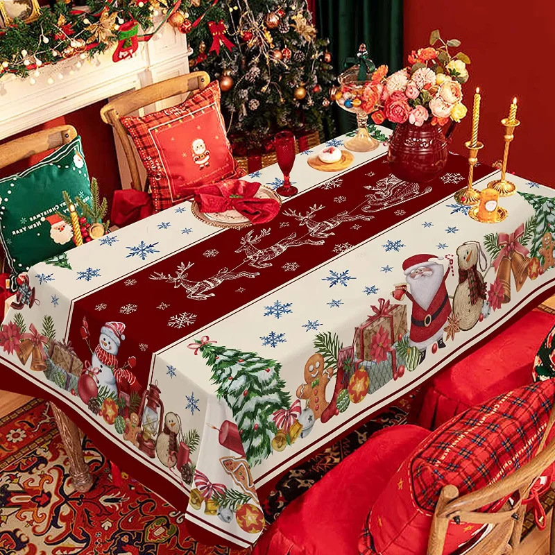 Waterproof Rectangular Christmas Tablecloth