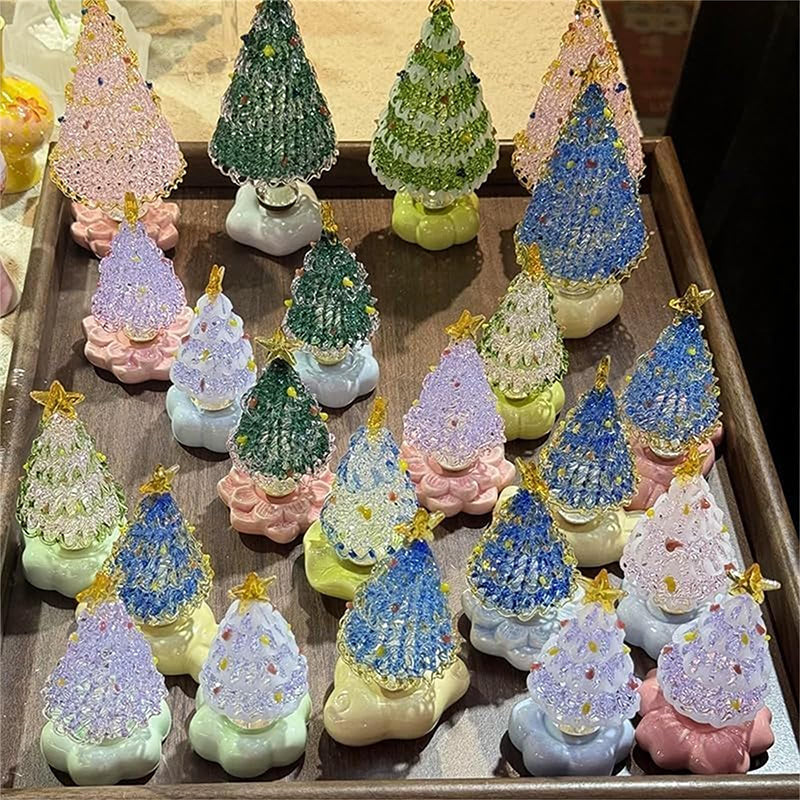 Handmade Glass Rotatable Christmas Tree Ornaments