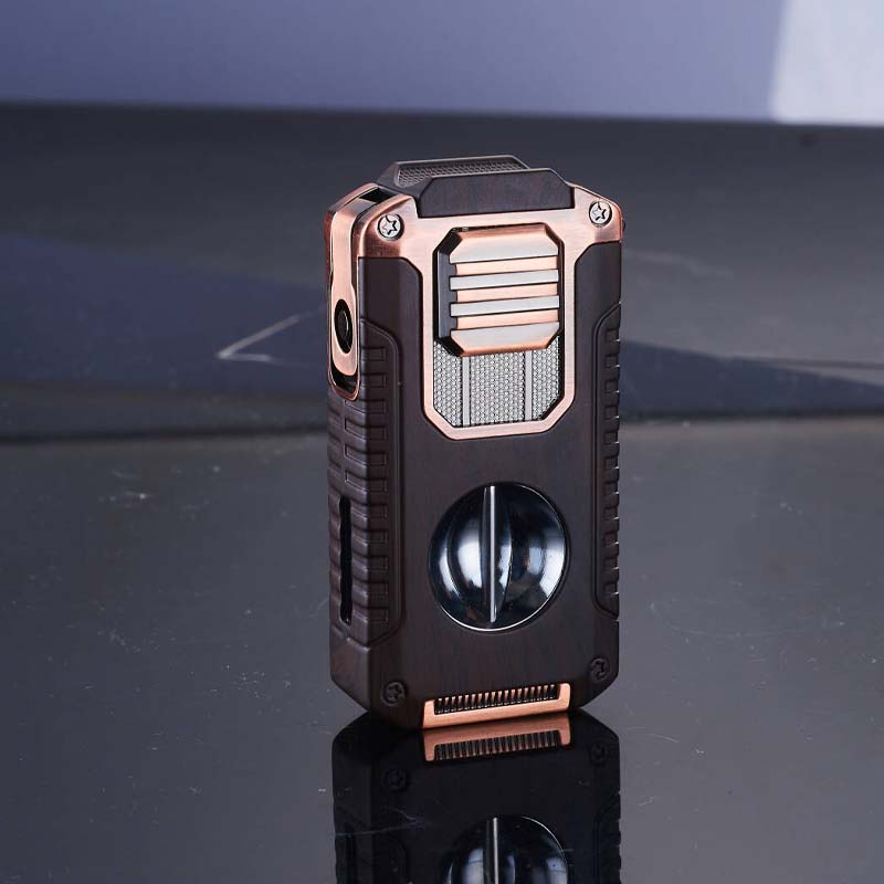 5-in-1 Refillable Cigar Torch Lighter with Cutter