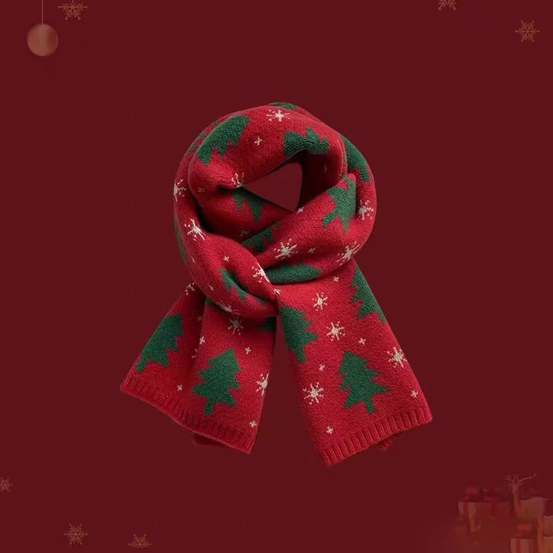 Soft Christmas Theme Knitted Scarves