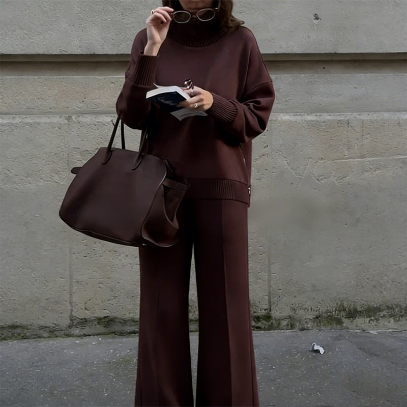 💥High-Neck Side-Zip Sweatshirt & Pants Set 👚👖