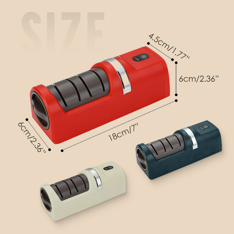 🔥Automatic Kitchen Knife Sharpener – Cordless, Diamond Wheel & Suction Base 🔪⚡